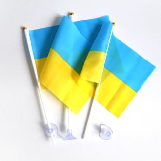 Прапор Україна на паличці з присоскою підійде для проведення мітингів, акцій, ре. . фото 4