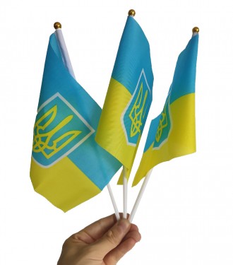 Прапор Україна на паличці з присоскою підійде для проведення мітингів, акцій, ре. . фото 2