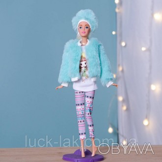 Одежда для куклы, набор с шубой для куклы Барби, Блайз, Рейнбоу Мятный