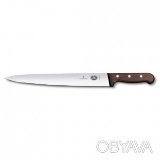 
Нож для нарезки с деревянной рукоятью, острым кончиком и лезвием шириной 40 мм.. . фото 1