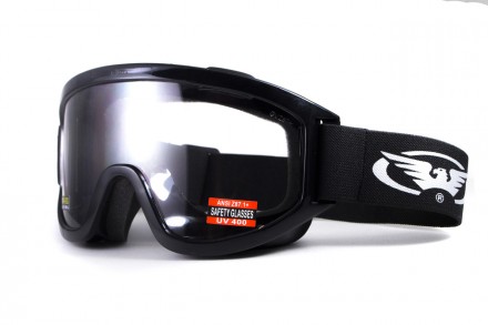 Защитные очки маска Global Vision Wind-Shield (clear) Anti-Fog, прозрачные линзы. . фото 2