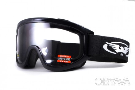 Защитные очки маска Global Vision Wind-Shield (clear) Anti-Fog, прозрачные линзы. . фото 1