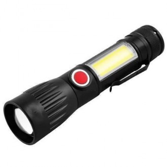 Фонарь X-Balog BL-645S-XPE+COB– бюджетный карманный фонарик, световой пото. . фото 2
