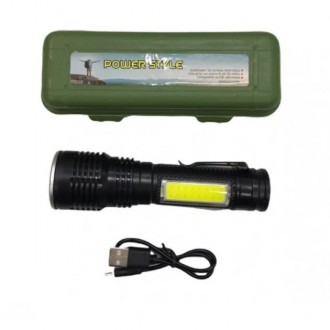 Фонарь X-Balog BL-645S-XPE+COB– бюджетный карманный фонарик, световой пото. . фото 3