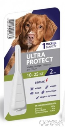  
Капли на холку для собак Ultra Protect — инсектоакарицидный препарат, который . . фото 1