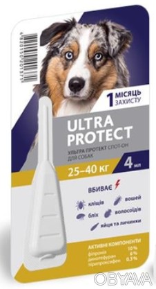 Опис для Краплі на холку Palladium Ultra Protect від паразитів для собак вагою в. . фото 1
