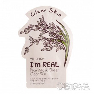 Тканинна маска Tony Moly Real Rice Mask Sheet з екстрактом рису призначена для в. . фото 1