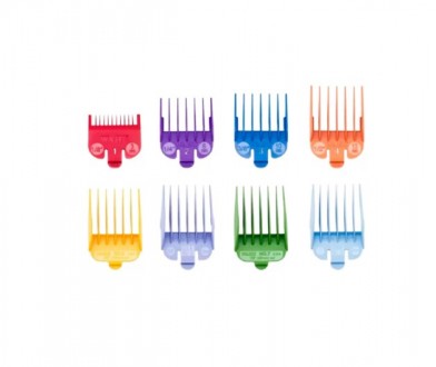 Набор пластиковых разноцветных насадок применяют с машинками для стрижки волос W. . фото 2