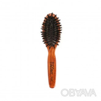 Щетка для волос Eurostil Small деревянная с натуральной щетиной (00325) деликатн. . фото 1