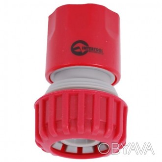 Конектор 1/2" для шланга 3/4" INTERTOOL GE-1017 виготовлений з високоякісного пл. . фото 1