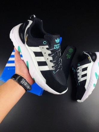 Чоловічі кросівки Adidas ZX 22 Boost Black White Mint
Виробництво : Вьетнам ?? 
. . фото 5