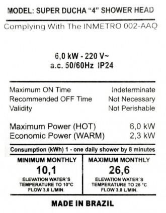 Проточный водонагреватель FAME (кватро с трубой) 6.0 кВт
Характеристики:
• . . фото 8