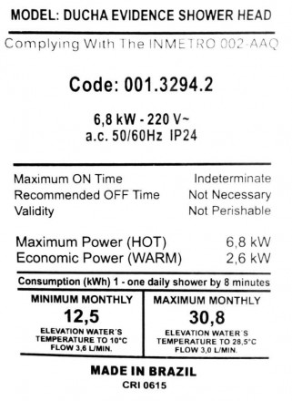 Душ Эвиденс FAME - 6,8 кВт
Характеристики:
Напряжение: 220V ~ Минимальное сечени. . фото 10