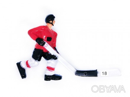 Хоккеїст для настільного хокея No18 червонийДовжина ключки — 52 мм. . фото 1
