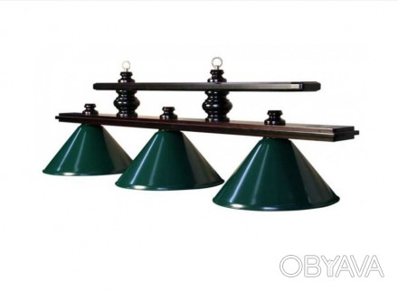 Більярдна лампа Prestige 3 Плафони
Балка дерев'яна, плафони металеві — зеленого . . фото 1