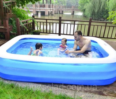 Надувний дитячий басейн великий сімейний 305 х 183 х 56 см для будинку дачі всіє. . фото 3