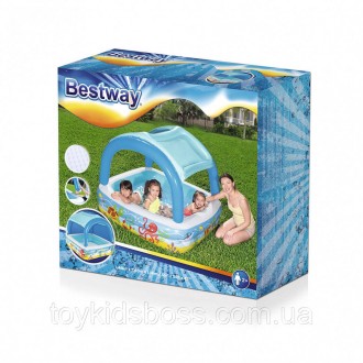 Дитячий надувний басейн BestWay 52192 з дахом — справжнє щастя для малюків, які . . фото 2