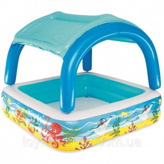 Детский надувной бассейн BestWay 52192 с крышей – настоящее счастье для малышей,. . фото 3
