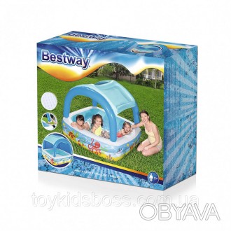 Дитячий надувний басейн BestWay 52192 з дахом — справжнє щастя для малюків, які . . фото 1