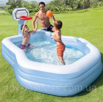 Дитячий надувний басейн Intex — чудовий великий сімейний басейн, який призначени. . фото 3