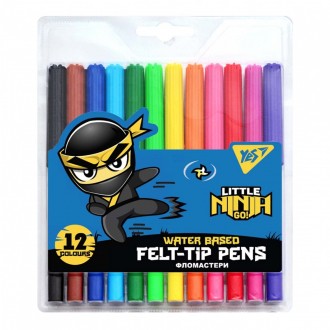 Фломастери YES 12 кольорів "Ninja". Киев. фото 1 Фломастери YES 12 кольорів "Ninja". Киев. фото 1