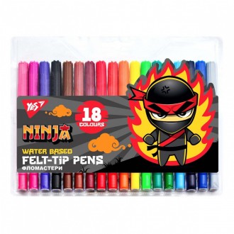 Фломастери YES 18 кольорів "Ninja". Киев. фото 1 Фломастери YES 18 кольорів "Ninja". Киев. фото 1