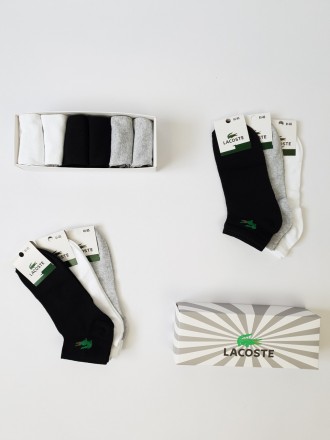 Набір спортивні шкарпетки для чоловіків Lacoste 6 пар. Шкарпетки комплект Лакост. . фото 7