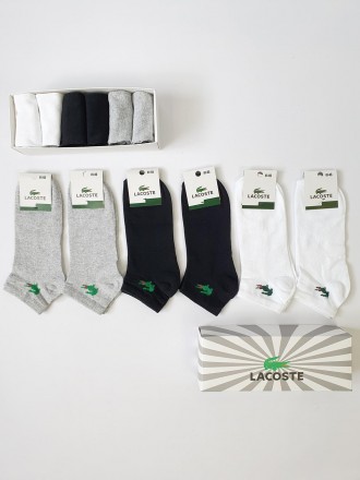 Набір спортивні шкарпетки для чоловіків Lacoste 6 пар. Шкарпетки комплект Лакост. . фото 2