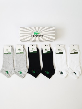 Набір спортивні шкарпетки для чоловіків Lacoste 6 пар. Шкарпетки комплект Лакост. . фото 3