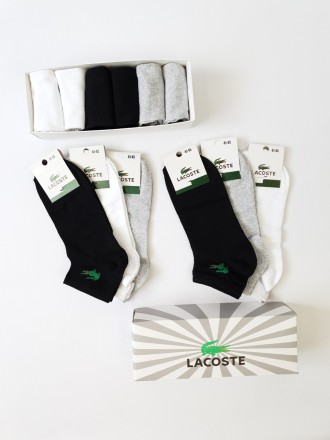 Набір спортивні шкарпетки для чоловіків Lacoste 6 пар. Шкарпетки комплект Лакост. . фото 6