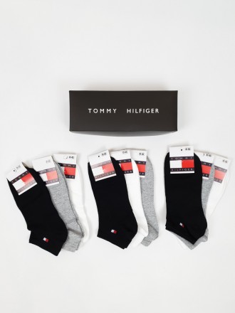 Короткі шкарпетки з бавовни набір 9 пар Tommy Hilfiger. Шкарпетки чоловічі низьк. . фото 4