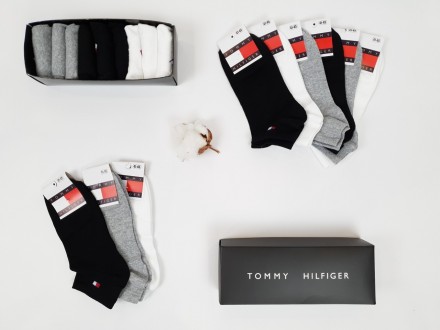 Короткі шкарпетки з бавовни набір 9 пар Tommy Hilfiger. Шкарпетки чоловічі низьк. . фото 9