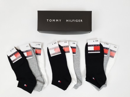 Короткі шкарпетки з бавовни набір 9 пар Tommy Hilfiger. Шкарпетки чоловічі низьк. . фото 3
