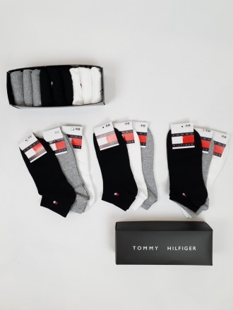 Короткі шкарпетки з бавовни набір 9 пар Tommy Hilfiger. Шкарпетки чоловічі низьк. . фото 8