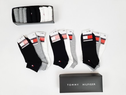 Короткі шкарпетки з бавовни набір 9 пар Tommy Hilfiger. Шкарпетки чоловічі низьк. . фото 7