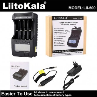 Зарядний пристрій Liitokala Lii-500 на 4 канали (для Ni-MH, Ni-CD, Li-Ion) з бло. . фото 6