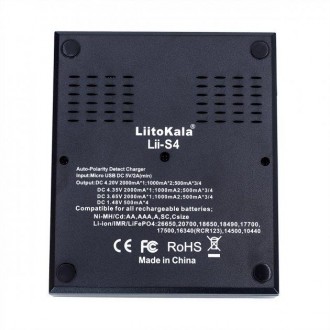 Заряднoe устройство Liitokala lii-S4 на 4 канала (для Ni-MH, Ni-CD, Li-Ion, LiFe. . фото 5
