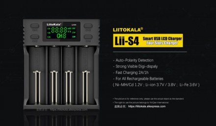 Зарядний пристрій Liitokala lii-S4 на 4 канали (для Ni-MH, Ni-CD, Li-Ion, LiFePo. . фото 7