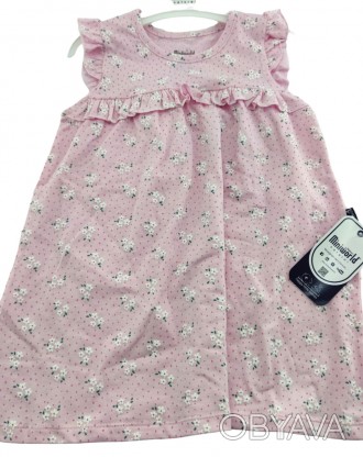 
Турецкое пышное розовое платье для девочки. Очень красивое. Хлопковое, летнее. . . фото 1