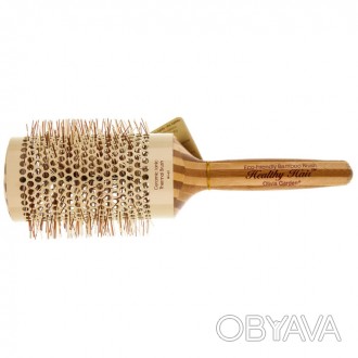 Брашинг для волос из натурального бамбука с ионной технологией.Нейлоновая щетина. . фото 1