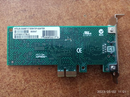 Тип/тип пристрою: Мережева карта Intel Gigabit Ethernet
Формфактор: Низькопрофіл. . фото 4