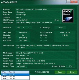 Процесор з ноутбука HP ProBook 6555b HMN850DCR32GM AMD Phenom II N850 2.2GHz Soc. . фото 5