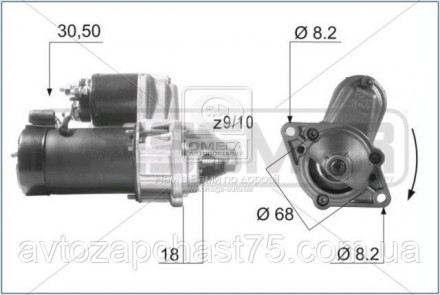 Стартер Chevrolet Aveo, Cruze, Lacetti, Tacuma, Daewoo Lanos, Nexia, Nubira, Ope. . фото 3