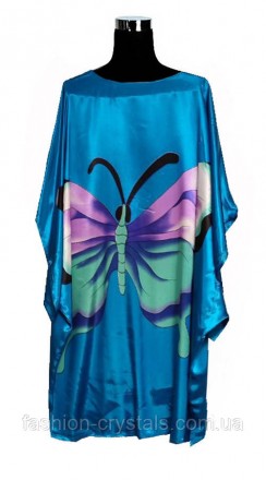 Элегантное атласное платье кимоно из искусственного шелка, приятное на ощупь, ле. . фото 3