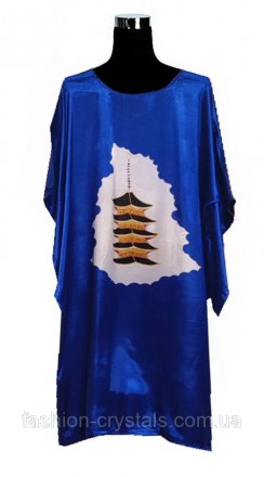красивое шелковое платье кимоно с японскими мотивами, небольшие разрезики по бок. . фото 3