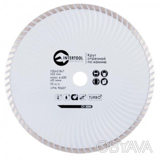 
Алмазний відрізний диск TURBO INTERTOOL CT-2005 діаметром 230 мм призначений дл. . фото 1