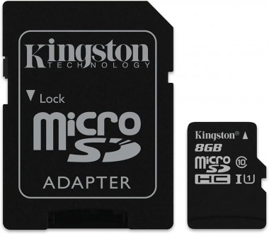 Карта памяти micro SDHC 8GB Kingston (class 10) (UHS-1) (c адаптером) 
Карта пам. . фото 2