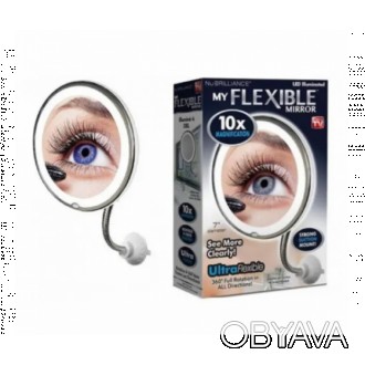 Гнучке дзеркало для макіяжу з підсвічуванням LED Ultra Flexible mirror 10X збіль