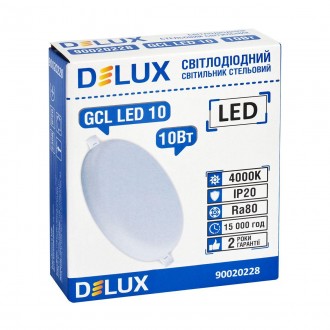 Вбудований світлодіодний світильник DELUX GCL LED 10 4000К 10Вт 230В ROUND. . фото 3