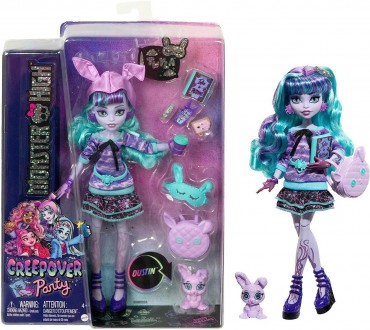 
Ляльки Monster High Creepover Party мають детальне вбрання та аксесуари для ноч. . фото 7
